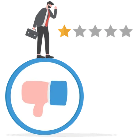 Businessman is getting negative feedback  Illustration