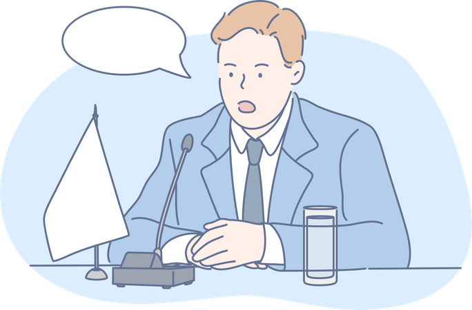 Businessman is giving media speech  Illustration