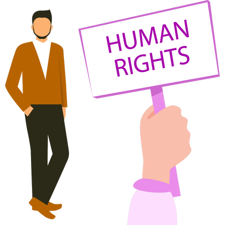 Businessman is holding human rights board  Illustration