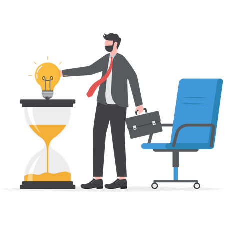 Businessman is implementing creative ideas to achieve goals  Illustration