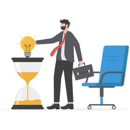 Businessman Is Implementing Creative Ideas To Achieve Goals Illustration