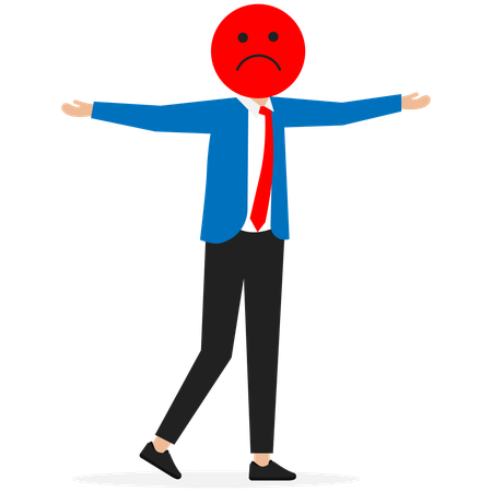 Businessman is in angry mood  Illustration