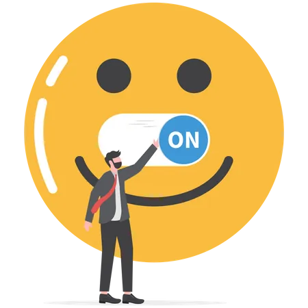 Businessman is in happy mood  Illustration