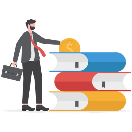Businessman is investing in knowledge  Illustration