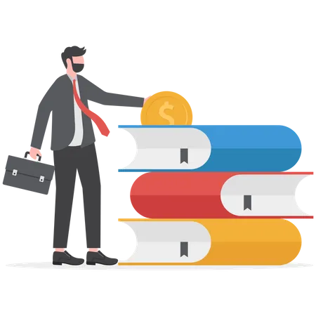 Businessman is investing in knowledge  Illustration