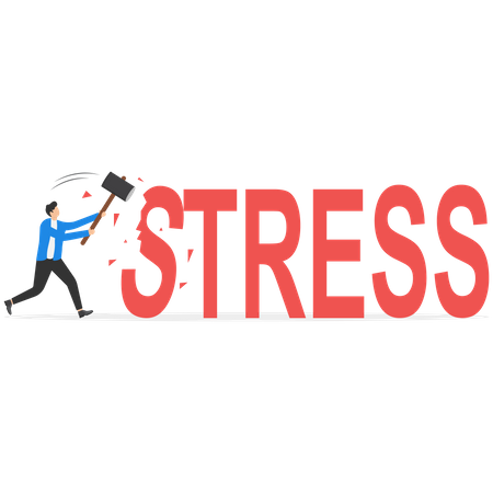 Businessman is killing his stress  Illustration