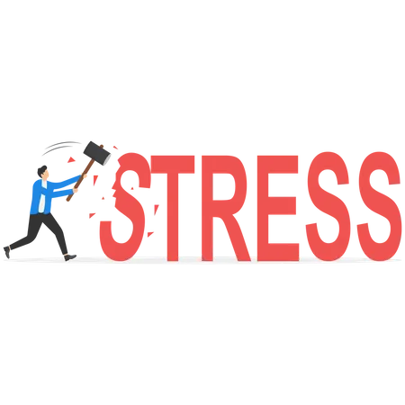 Businessman is killing his stress  Illustration