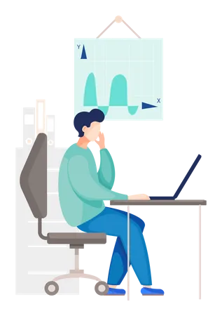 Businessman Is Making A Presentation Of The Analysis Of The Company Developing Sales Strategy And Financial Growth Template For Business Planning Data Analysis Vector Illustration In Cartoon Style Illustration