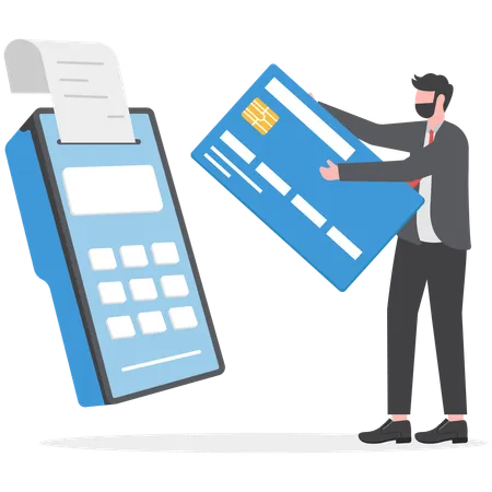 Businessman Is Making Card Payment Illustration