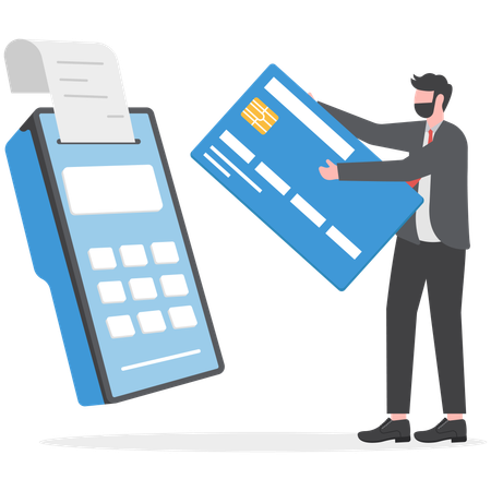 Businessman is making card payment  Illustration