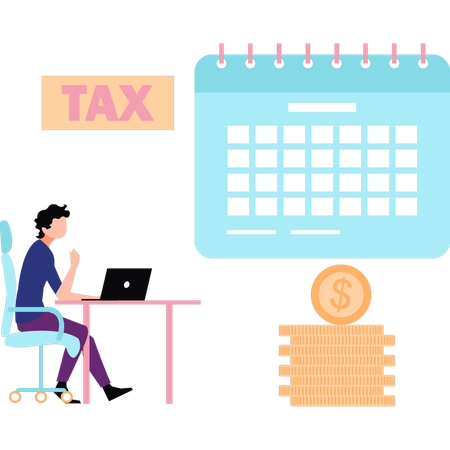 Businessman is making tax reminder  Illustration