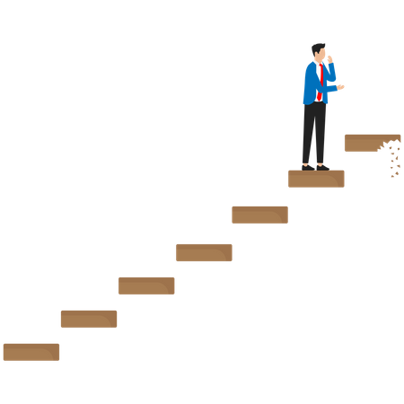 Businessman is moving towards his goal  Illustration