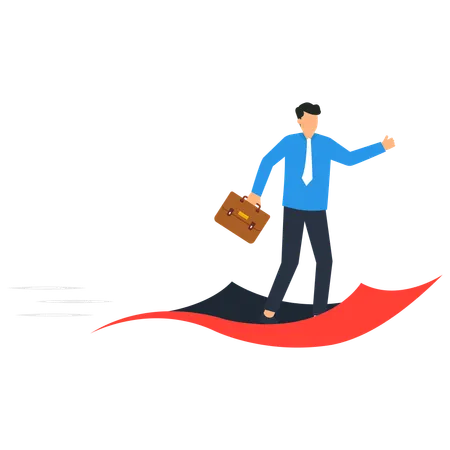 Businessman is moving towards his goals  Illustration