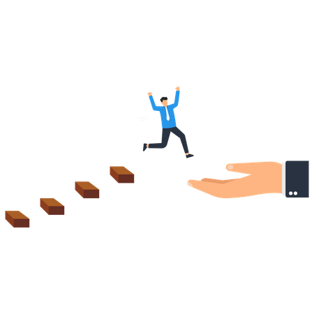 Businessman is moving towards success  Illustration