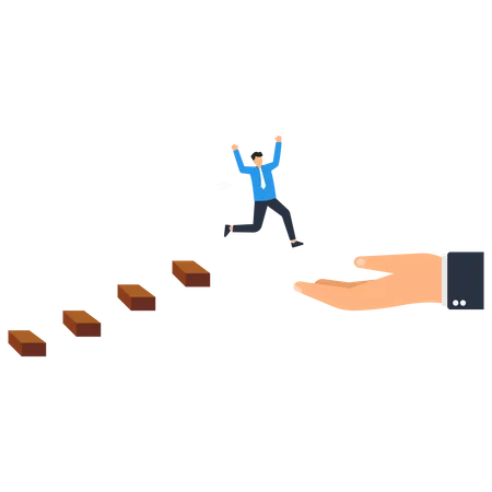 Businessman is moving towards success  Illustration