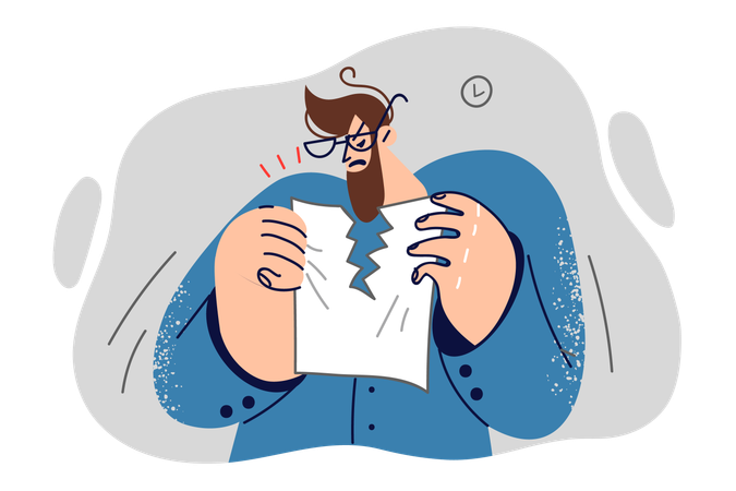 Businessman is nervous  イラスト