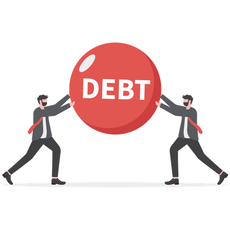 Businessman is paying business debts  Illustration