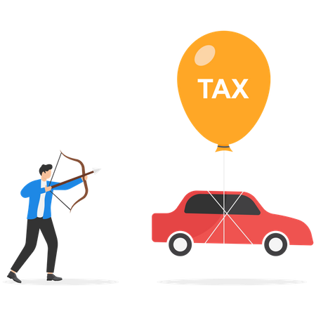 Businessman is paying government taxes  Illustration