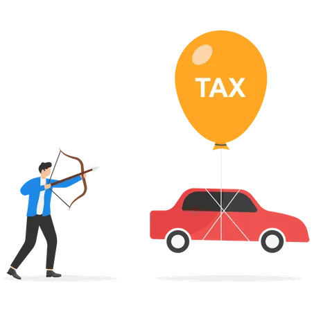 Businessman Is Paying Government Taxes Illustration