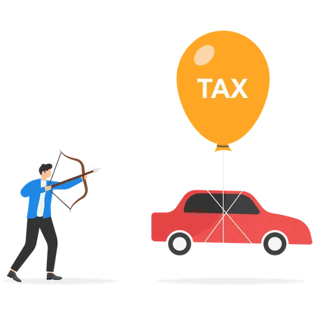 Businessman is paying government taxes  Illustration