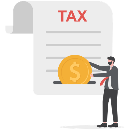Businessman is paying income tax  Illustration