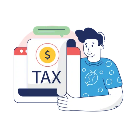 Businessman is paying Income Tax  Illustration