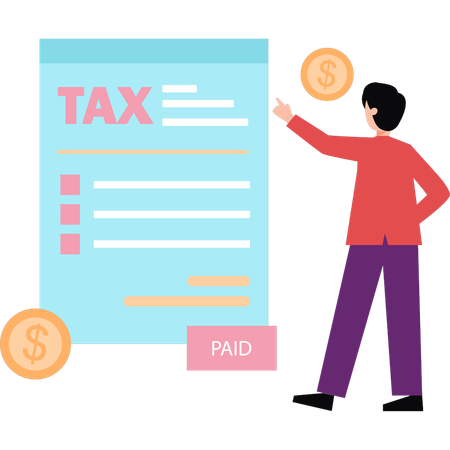 Businessman is paying income tax  Illustration