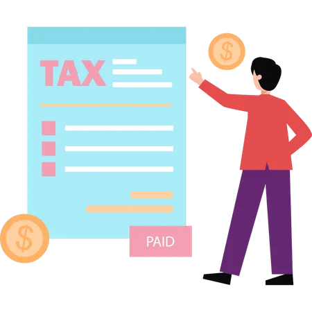 Businessman is paying income tax  Illustration