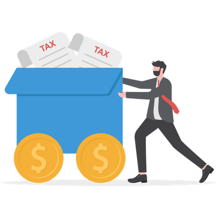 Businessman is paying tax  Illustration