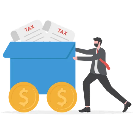 Businessman is paying tax  Illustration
