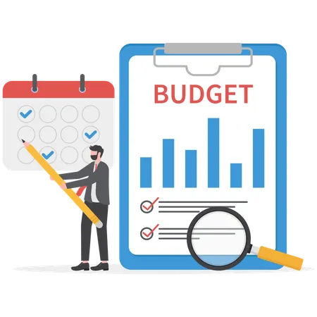 Businessman Is Planning Budget Illustration