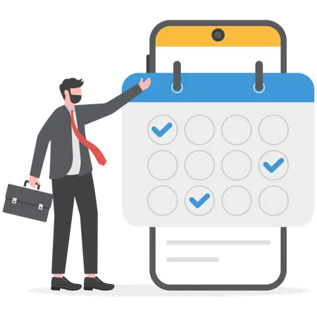 Businessman is planning schedule  Illustration