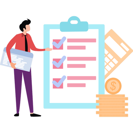 Businessman is preparing to do list  Illustration