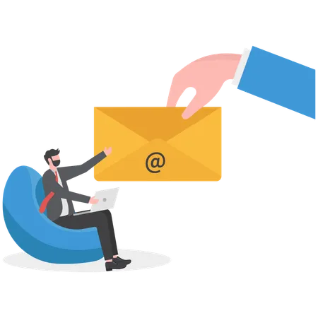Businessman is receiving an email  Illustration