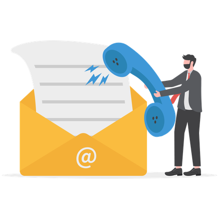 Businessman is receiving marketing emails  Illustration