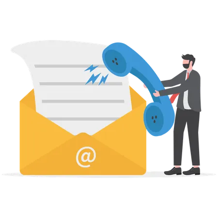 Businessman is receiving marketing emails  Illustration