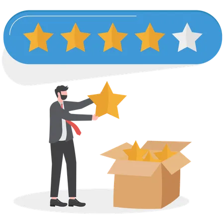 Businessman Is Reviewing Client Feedback Illustration
