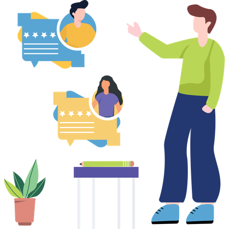 Businessman is reviewing Content Illustration