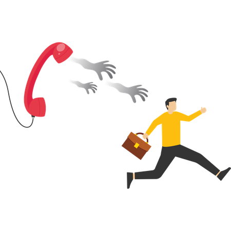 Businessman is running away from customer complaints  Illustration