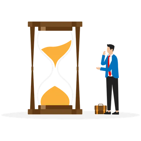 Businessman is running out of time  Illustration