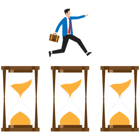 Businessman is running out of time  Illustration