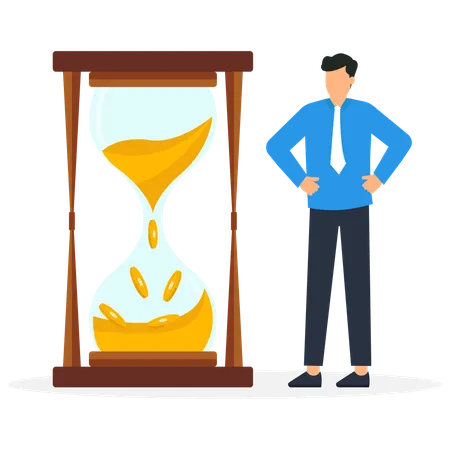 Businessman Is Running Out Of Time Illustration