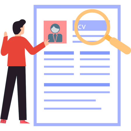 Businessman is searching right employee  Illustration
