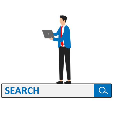 Businessman is searching web page  Illustration