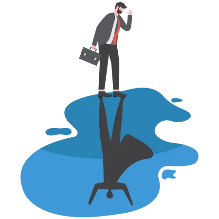 Businessman is seeing his shadow  Illustration