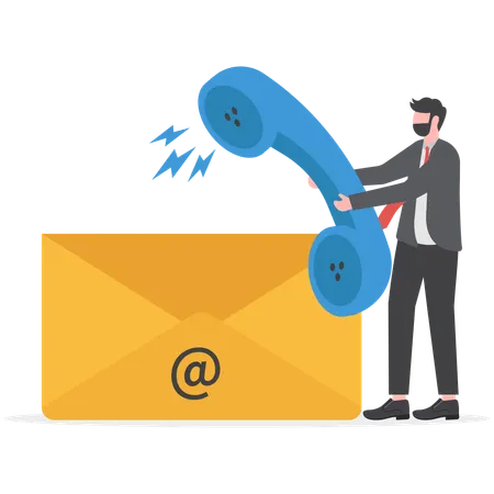 Businessman Is Sending Marketing Emails Illustration
