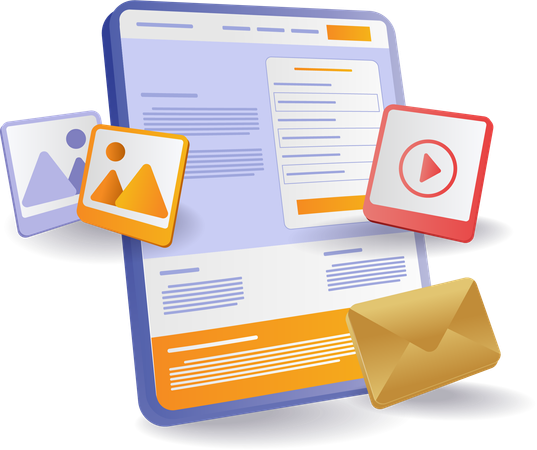 Businessman is sending marketing mails  Illustration