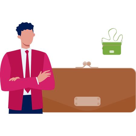 Businessman is showing briefcase  Illustration