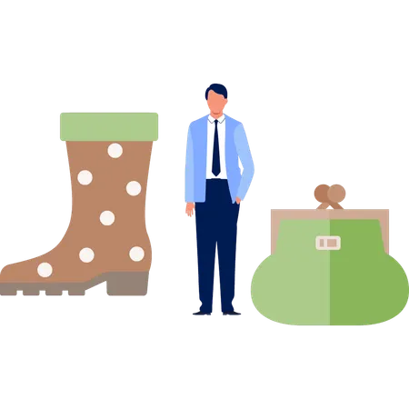 Businessman is showing handcraft  Illustration