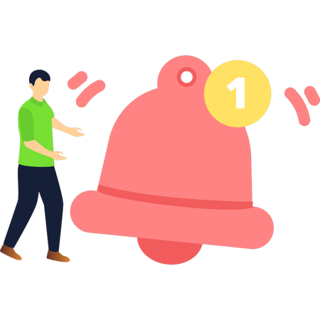 Businessman is showing notification bell  イラスト